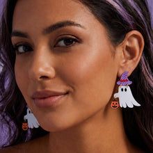 Load image into Gallery viewer, Glow In The Dark Halloween Ghost Drop Dangle Earrings
