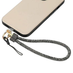 Bling Studded Phone Strap Keychain / Bag Charm: Gold,Hematite
