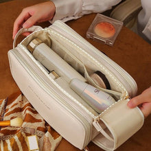 Load image into Gallery viewer, 3 Layer Portable Travel Makeup Pouch Bag: Ivory
