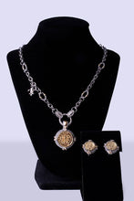 Load image into Gallery viewer, French Coin Necklace &amp; Earring Set

