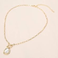Load image into Gallery viewer, Pearl Toggle Pendant Paperclip Chain Necklace

