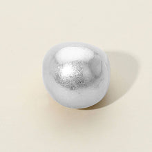 Load image into Gallery viewer, Textured Metal Dome Stretch Ring: Silver
