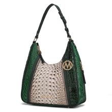 Load image into Gallery viewer, Becket Faux Crocodile Embossed Hobo Shoulder by Mia K: Green
