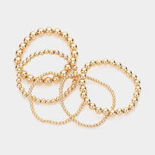 Load image into Gallery viewer, 5PCS - Metal Ball Beaded Stretch Bracelets
: Gold
