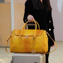 Load image into Gallery viewer, MKF Rina Crocodile Embossed Women’s Duffle Bag by Mia K: Charcoal
