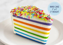 Load image into Gallery viewer, Mini Rainbow Cake Squishy Foam Cake Squishy Toy with Rainbow Sprinkles | Individually Wrapped Sensory Squishy
