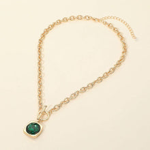 Load image into Gallery viewer, Round Faceted Stone Accent Frame Toggle Pendant Necklace: Cream
