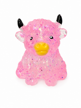 Load image into Gallery viewer, Pinch Glitter Highland Bull Squishy
