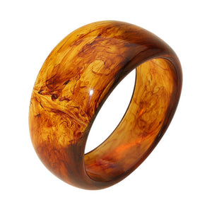Bold Wide Celluloid Acetate Bangle Bracelet: Brown