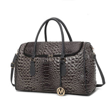Load image into Gallery viewer, MKF Rina Crocodile Embossed Women’s Duffle Bag by Mia K: Charcoal
