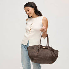 Load image into Gallery viewer, Kaia - Straw Tote: Chocolate
