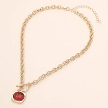 Load image into Gallery viewer, Round Faceted Stone Accent Frame Toggle Pendant Necklace: Black Diamond
