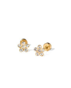 Screwback Stud Earrings - Lyla - Clear