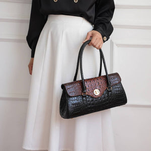 MKF Liviana Women's Shoulder Bag Croc-Embossed Fine Hardware: Brown