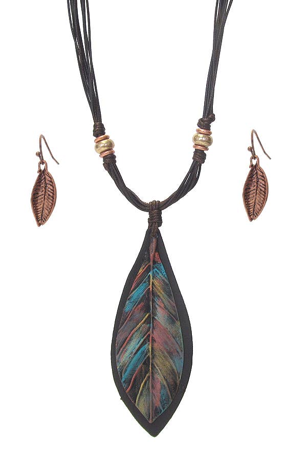 Leaf necklace set