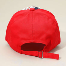 Load image into Gallery viewer, Bling Studded American USA Flag Baseball Cap: Red
