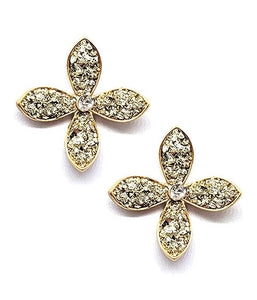 crystal sparkling flower earring
