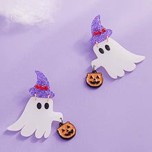 Load image into Gallery viewer, Glow In The Dark Halloween Ghost Drop Dangle Earrings
