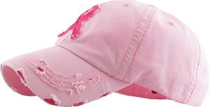 Pink Ribbon Vintage Ballcap: PNK