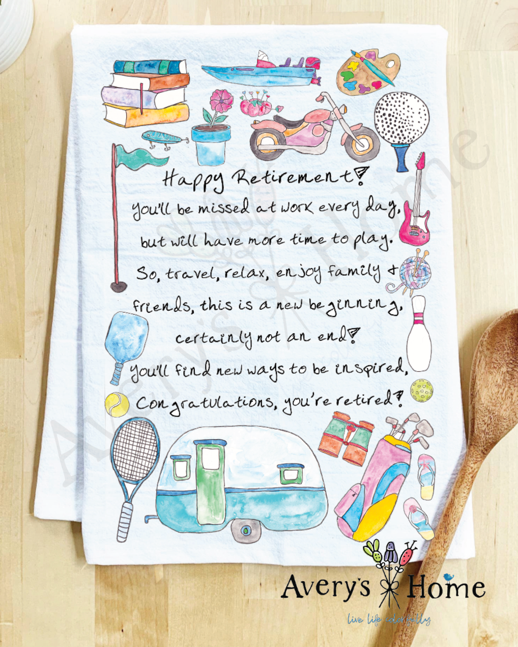 Happy Retirement Gift Funny Congratulations Tea Towel