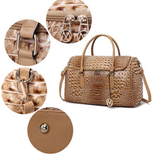 Load image into Gallery viewer, MKF Rina Crocodile Embossed Women’s Duffle Bag by Mia K: Charcoal
