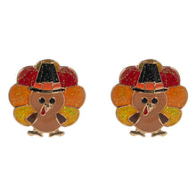 Load image into Gallery viewer, Cute Thanksgiving Turkey Stud Earrings
