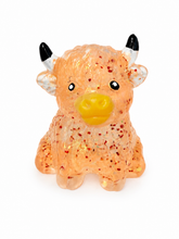 Load image into Gallery viewer, Pinch Glitter Highland Bull Squishy

