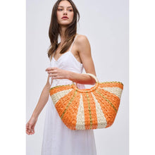 Load image into Gallery viewer, Carmen Straw Summer Beach Top Handle Tote: Orange Multi
