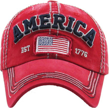 Load image into Gallery viewer, USA/AMERICANA VINTAGE BALLCAP RED
