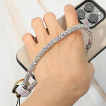 Load image into Gallery viewer, Bling Studded Phone Strap Keychain / Bag Charm: Clear,Gold
