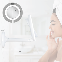 Load image into Gallery viewer, Hudson Lighted Makeup Mirror with Magnification &amp; Suction Cu: 8X/1X / Round / White

