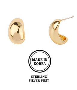 18k gold dipped dome huggie earrings