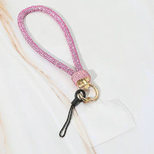 Load image into Gallery viewer, Bling Studded Phone Strap Keychain / Bag Charm: Gold,Pink
