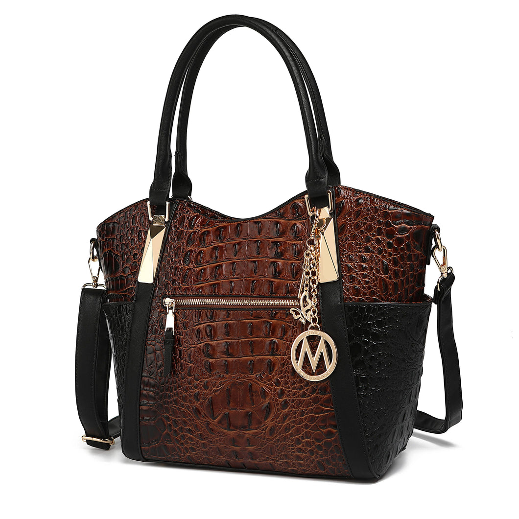 MKF Janise women's Tote handbag by Mia K: Cognac Black