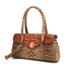 Load image into Gallery viewer, MKF Liviana Women&#39;s Shoulder Bag Croc-Embossed Fine Hardware: Brown
