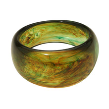 Load image into Gallery viewer, Bold Wide Celluloid Acetate Bangle Bracelet: Green
