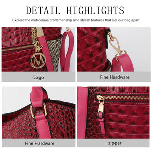 MKF Janise women's Tote handbag by Mia K: Red Combo