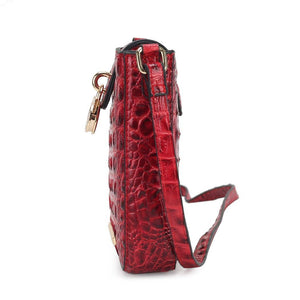 Avery Faux Crocodile Embossed Crossbody by Mia K: Brown