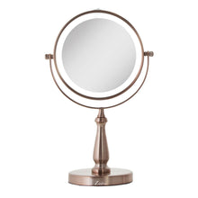 Load image into Gallery viewer, Lighted Makeup Mirror with Magnification: Chrome / Round / 8X/1X
