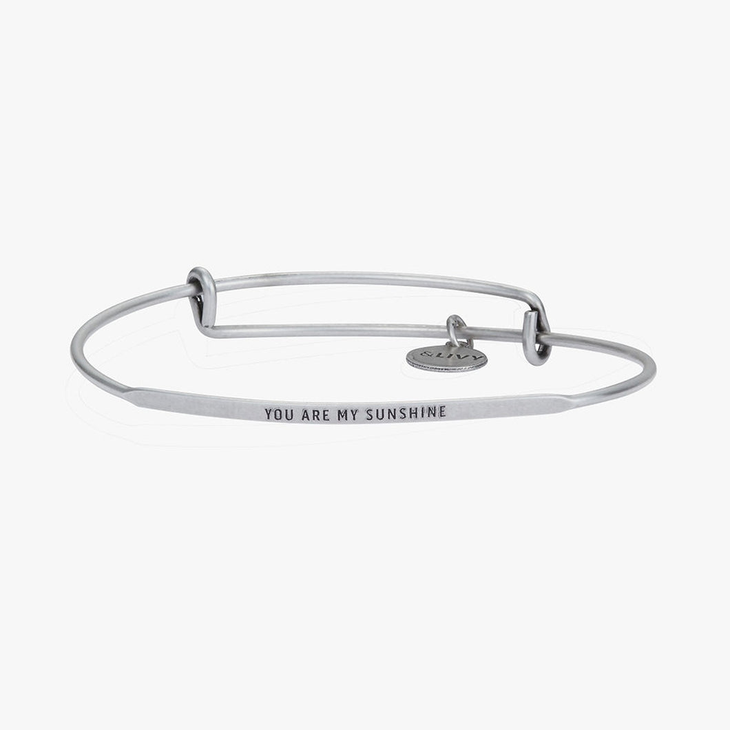 You Are My Sunshine Bangle Antique Silver