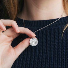 Load image into Gallery viewer, Mother Mary + Archangel Michael Protection Necklace Antique Silver Small
