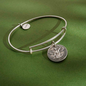 Better Together - Mother Mary/Archangel Michael Bangle - Antique Silver Finish