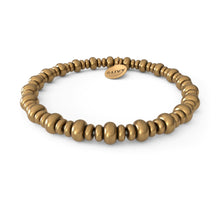 Load image into Gallery viewer, Triple Rondelle Beaded Stretch Bracelet - Antique Gold Finish
