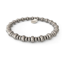 Load image into Gallery viewer, Triple Rondelle Beaded Stretch Bracelet -Antique Silver Finish
