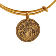 Load image into Gallery viewer, Better Together - Mother Mary/Archangel Michael Bangle - Antique Gold Finish
