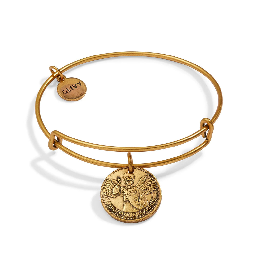 Better Together - Mother Mary/Archangel Gabriel Bangle - Antique Gold Finish