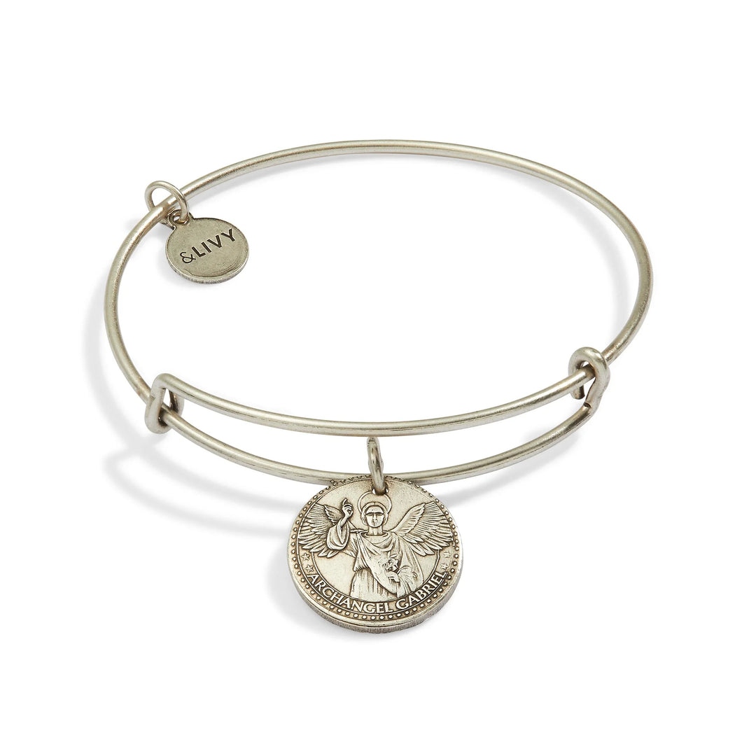 Better Together - Mother Mary/Archangel Gabriel Bangle - Antique Silver Finish