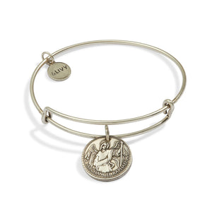 Better Together - Mother Mary/Archangel Raphael Bangle - Antique Silver Finish