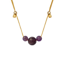 Load image into Gallery viewer, HyeVibe Multi Gemstone Necklace-Amethyst on Gold
