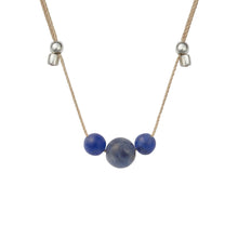 Load image into Gallery viewer, HyeVibe Multi Gemstone Necklace -Blue Sodalite on Silver
